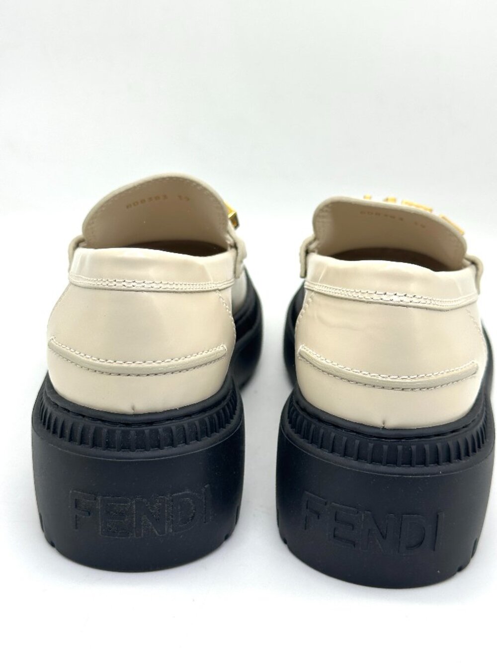FENDI Fendigraphy Graphy Signature Logo Leather Platform Loafers Shoes - Picture 12 of 16